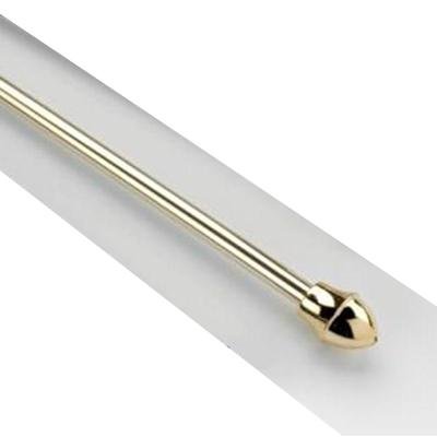 Cafe Rod Net Curtain Pole extendable 135cm - 225cm Polished Brass - Telescopic Metal Rod Diameter 12mm Joining in The Centre