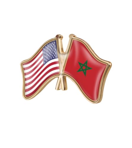 Image of World Most Countries Single Pin Brooch Badge United States USA America and Other Countries Cross Friendship Pin Badge for Men Women