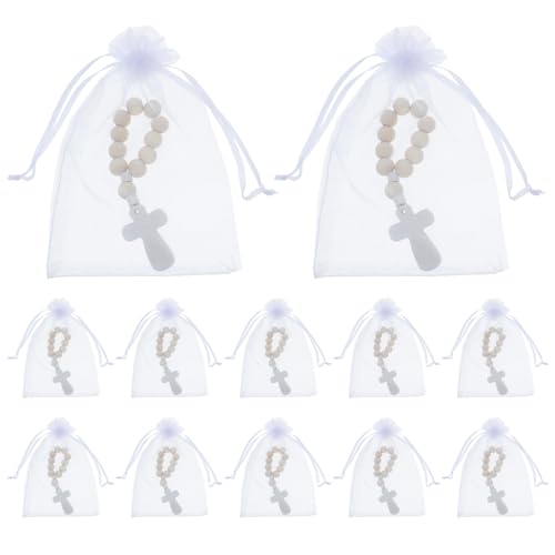 Trouvez le cadeau invité idéal pour communion et baptême avec ce lot de 40 chapelets en bois