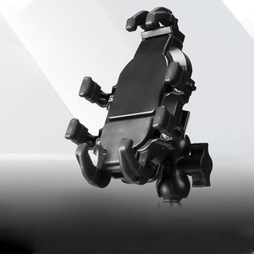 Moliuoly Motorrad-Handyhalterung, stoßfest, vibrationsdämpfend, Lenker-Spiegelhalterung 360°, Spiegelständer-Modell