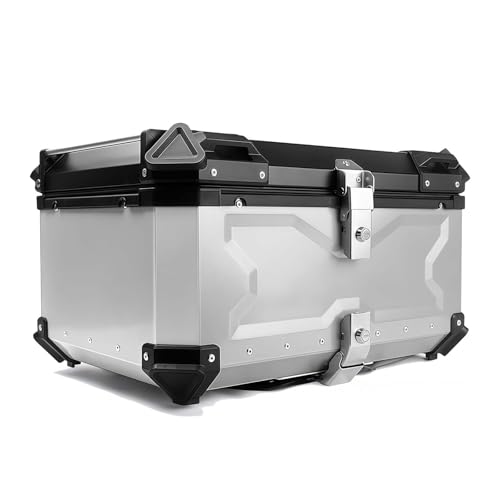 Baúl trasero para motocicleta de 45 litros en aluminio con forro de piel y diseño universal