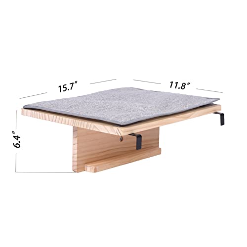Yiotl Cat Window Perch And Wall Mount Cat Window Hammock Natural Solid Wood With Removable Mat, Fit For Windows, Door, Drawer #TOP1