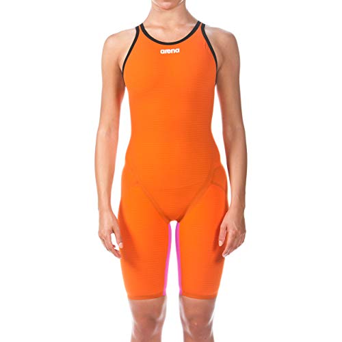Arena Women's Powerskin Carbon Flex Vx Fbsl Open Back Racing Swimsuit, Orange/Fuchsia, 30