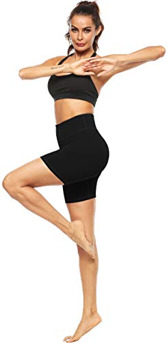 Persit Yoga Shorts For Women Spandex High Wasited Running Athletic Bike Workout Leggings Tight Fitness Gym Shorts With Pockets - Black - Xxl #TOP5