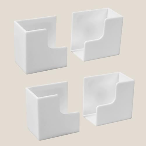 2 paia di bilance da cucina montate a parete, organizer regolabile, bilancia elettronica, in plastica, senza fori, per bagno, cucina, palestra, camera da letto (bianco)