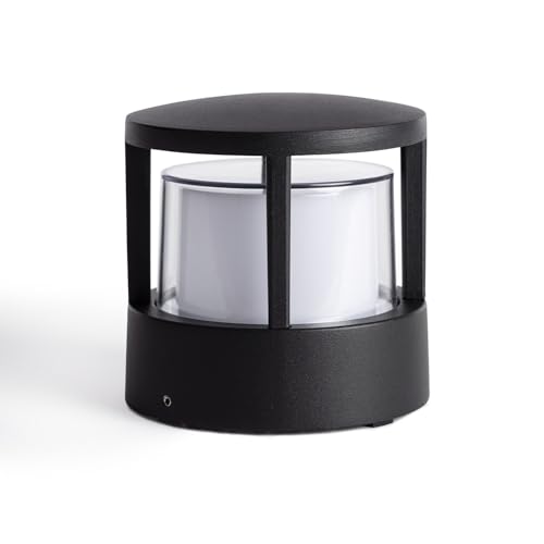 LEDKIA LIGHTING - Baliza Sobremuro Exterior LED 5W | IP65 Resistente al Agua | Diseño Moderno Industrial | Para Jardín y Patio | 11cm de Altura | Con LED COB, Negro, Aluminio