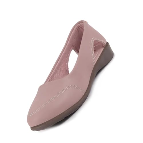 Image of FAUSTO Women Stylish Backless Casual Ballets | Low Heel Cut-Out Slip-On Ballerinas | Comfortable Walking Flats Sandals | Memory Cusion Insole