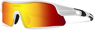 Queshark Polarized Sports Sunglasses with 4 Interchangeable Lenses for Men Women Cycling Running Driving Fishing Golf Baseball Glasses QE0049