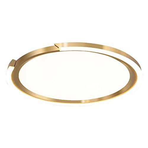 Plafonnier LED encastré de luxe rond fin doré 46W idéal pour illuminer le salon