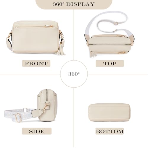 Image of Roulens Triple Zip Small Crossbody Bag for women,Wide Strap Cell Phone Purse Shoulder Handbag Wallet with Credit Card Slots | Triple Zip