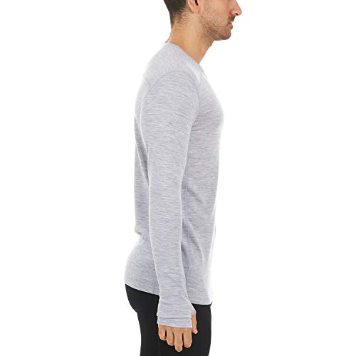 Men's Midweight Base Layer Long Sleeve Shirt - 85% Merino Wool - Moisture Wicking Crew3