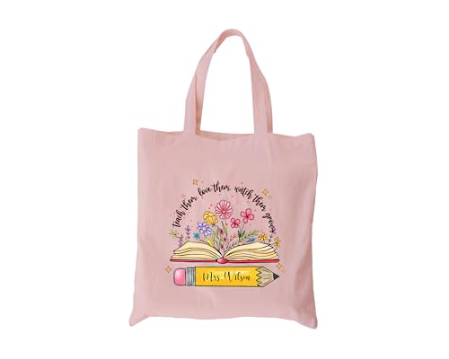 Bolso tote personalizado para profesores, diseño 'Enséñales, ámalo, obsérvalos crecer', regalo ecológico para educadores, ideal para cumpleaños, Navidad y uso diario miniatura 6