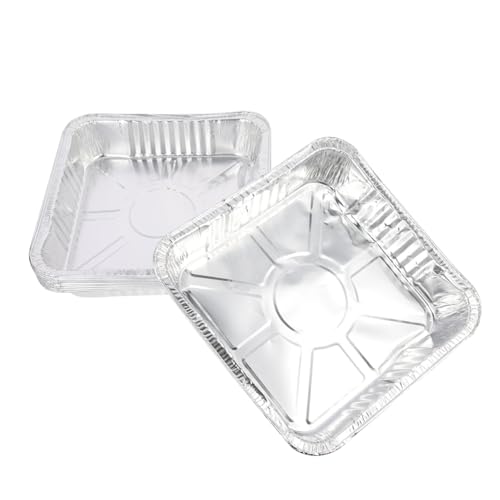Cabilock 10 Piezas caja de lata para hornear de alimentos comida estaño hermético bochas suministros para barbacoa sartenes pequeñas papel de aluminio Silver