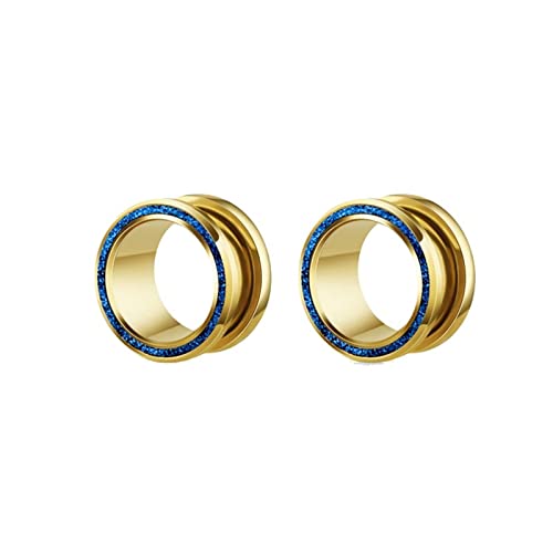 Beydodo Ecarteur Oreilles 12mm, Ecarteur Oreilles Tunnel Acier Chirurgical 2 Pièces Or Plug Ecarteur Oreille 1/2 inch