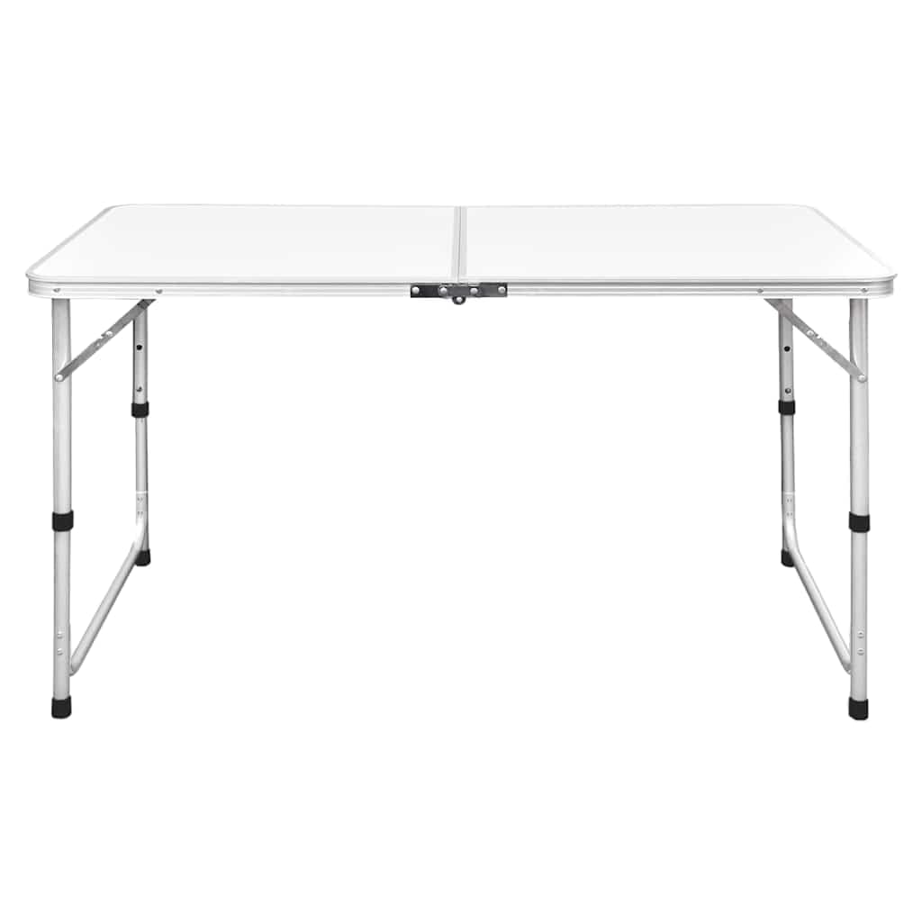 Höhenverstellbarer Campingtisch, zusammenklappbar, leichtes Aluminium, 120 x 60 cm, für Outdoor-Freizeitaktivitäten, Wandern, Grillabende und Picknicks, Campingmöbel Essentials