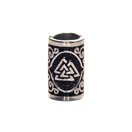 VALHALLA Valknut Hair Beads Opener Viking Beard Bead 316L Steel Silver Stainless Steel Large, Stainless Steel (Extra Large)2