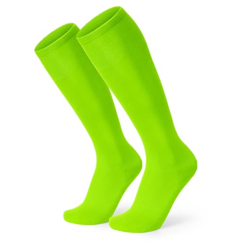 XZQTIVE Soccer Socks Knee High for Kids Youth AdultsBreathable Athletic Sports Socks for Soccer Baseball Football Solid Color Team Socks