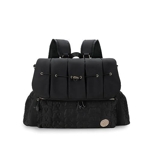 Image of Lmbabter Diaper Bag Backpack Convertible Messenger Bag Travel Backpack Maternity Bags Stylish Baby Bag with Changing Pad for Mom (Black)