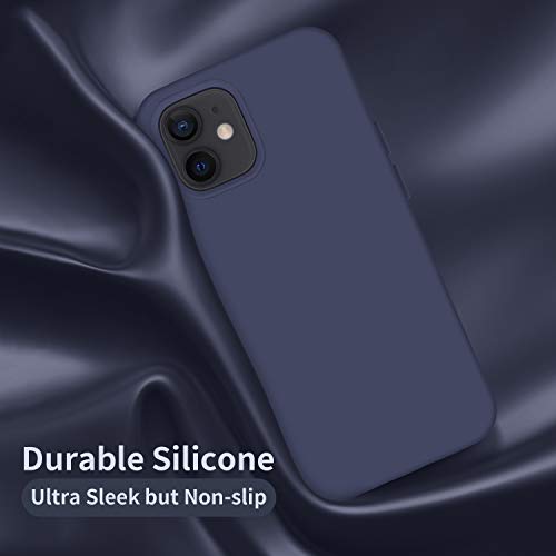Cordking Designed for iPhone 12 Case, Designed for iPhone 12 Pro Case, Silicone Shockproof Phone Case with [Soft Anti-Scratch Microfiber Lining] 6.1 inch, Navy Blue - Thumbnail 4