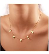 Custom Name Necklace Personalized, 18K Gold Plated Initial Choker Name Necklace Dainty Customize ...
