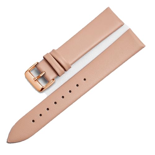 Bracelet de montre ultra fin en cuir de remplacement premium, finition tissage uni 18mm