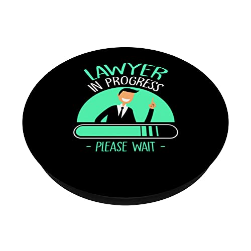 Lawyer In Progress Please Wait Law Attorney Advocate PopSockets Swappable PopGrip, Black - Image 2