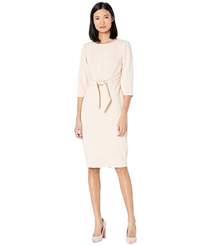 Adrianna Papell Women's Knit Crepe TIE Waist Sheath, Blush