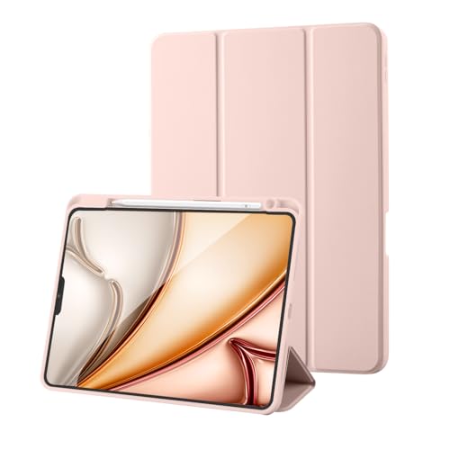 Palkitsee Case Compatible with iPad Pro 11 2022/2021/2020 Case/iPad Pro 11 Case Pro 11 Inch with Pencil Holder Trifold Stand Protective Case Supports 2nd Gen iPencil Charging Auto Sleep/Wake Pink