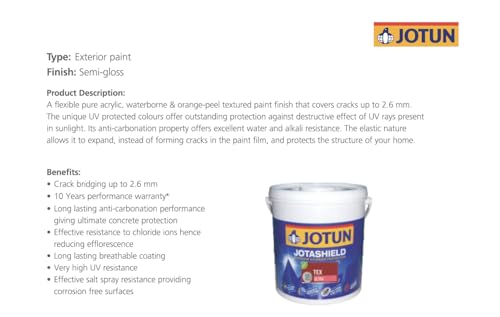 Image of Jotun Jotashield Tex Ultra Premium Acrylic Tile Paint for Long-Lasting, High-Sheen Roof Protection - 20L (White)
