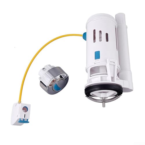 Dual Flush Valve Toilet Cistern Outlet Valve Toilet Cistern Adjustable Height Replacement, For 6.5~7.5cm Drain Outlet, Plastic Water Tank