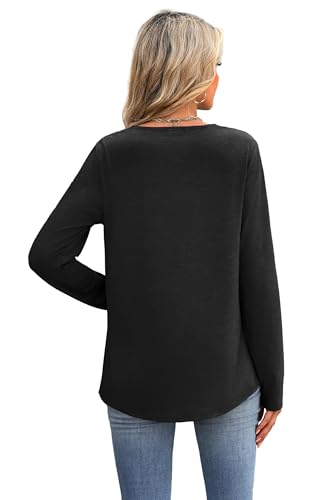 Image of XIEERDUO Boho Tops for Women Blouses Dressy Casual V Neck Long Sleeve Shirts Fall Outfits Trendy Vacation Clothes