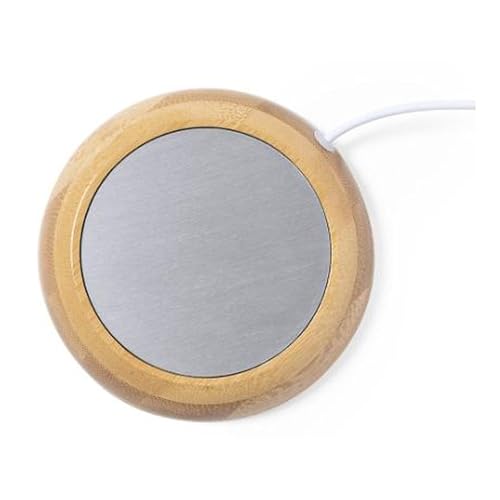 USB Bamboo Cup Warmer - Heated Coaster for Desk and Office, Helps...