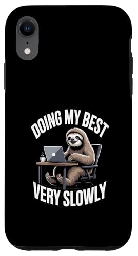 Funny �i�}�P���m Doing My Best Very Slowly Office �X�}�z�P�[�X iPhone XR �p
