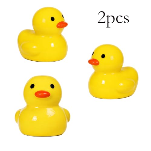 Image of ZUNON Toilet Bolt Caps, Decorative Toilet Bolt Covers, Ceramic Cute Frog Covers Toilet Bolts Bathroom Decor Easy Installation Set of 2 (Yellow Duck)