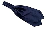 Secdtie Men's Navy Blue Silk Cravat Tie Woven Ascot Wedding Pretied Neckties 20