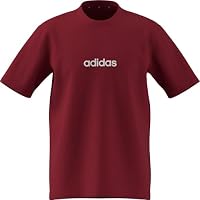 adidas Men's Essentials LINEAR Single Jersey Tee, Active Maroon/White, M – Ansicht 1