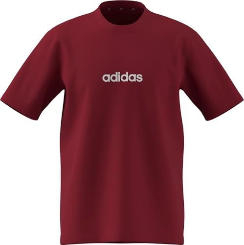 adidas Homme Essentials Linear Single Jersey Tee, Active Maroon/White, L