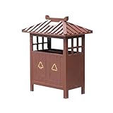 RUNZE765Z Outdoor-Mülleimer mit Deckel Retro-Doppel-Mülleimer for den Außenbereich, Metall-Mülleimer for gewerbliche öffentliche Bereiche Schrank zum Mülltrennen