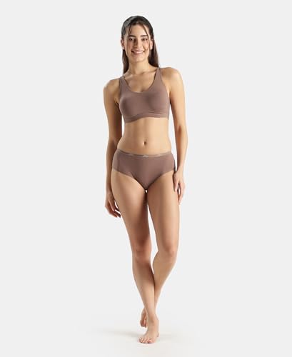 Image of Jockey 1550 Women's Super Combed Cotton Elastane Stretch Slip On Crop Top with Stay Fresh Treatment Bra