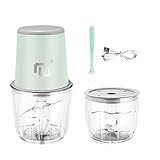 Portable Cordless Electric Baby Food Processor/Mini Food Chopper 150 watt 1.3 Cup 10oz for Vegetable Fruit Meat, Baby Food Glass Container with Scraper for Dicing, Mincing and Puree (1.3 Cup/10 Oz)
