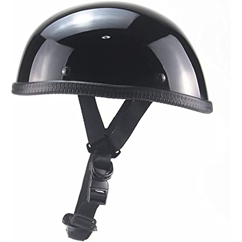 YLFC Boné médio capacete motocicleta capacete de motocicleta estilo alemão vintage boné caveira para homens e mulheres capacete bicicleta média face aprovação ECE/Dot capacete scooter capacete skate ciclomotor C, M