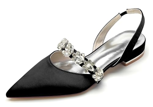 Escarpins à bride arrière avec strass soulier de fête talon mi-haut fille femme