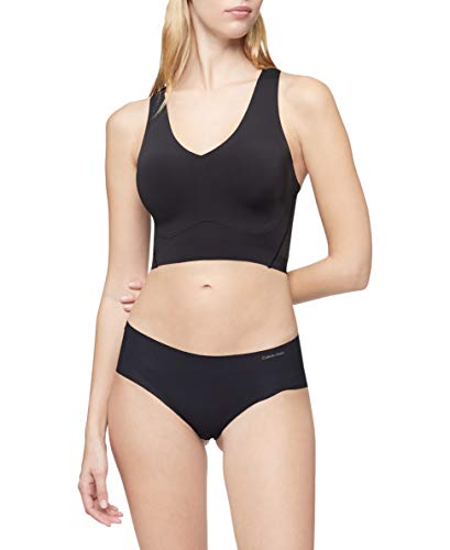 Calvin Klein Underwear Women's Invisibles Comfort Seamless Lift Mesh Bralette, V-Neck-Black, M