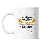 Planetee Tasse Supporter Football | Mug Tous les hommes naissent égaux mais les meilleurs deviennent supporters Nom de Ville, pour fans de foot (Monaco)