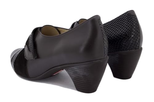 Zapato cómodo de piel caoba PieSanto con tira ajustable para mujer 3