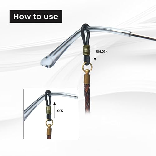 Image of GENIQUE Genuine Leather Glasses Strap, Eyeglass Chain,Eye Glasses holders around Neck, Sunglass Strap for Men