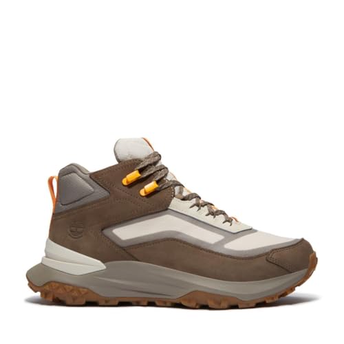 Timberland Men's Motion Access Mid Lace Up Waterproof Hiking Boot, Medium Grey Ripstop W Brown, 11