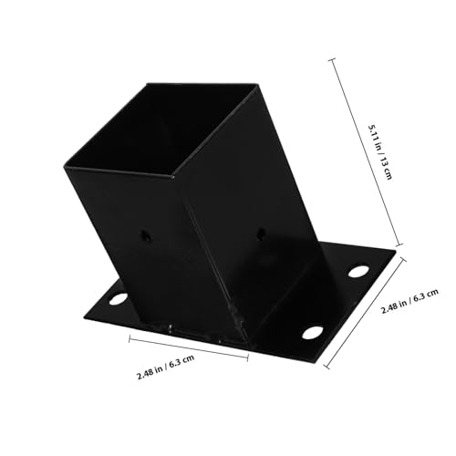 Support de poteau de terrasse en métal noir rigide et réglable - 2