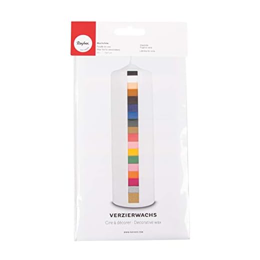 Rayher Láminas de cera de colores, 18 ud., 10x5 cm, para manualidades y decorar velas, 3102600