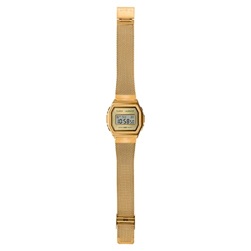 Casio Unisex Stainless Steel Digital Gold Dial Watch-A1000Mg-9Ef, Band Color-Gold - Image 5